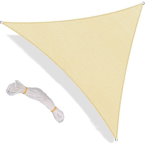 Voile d'ombrage en polyester Oxford imperméable, protection UV, couleur jaune clair, pour terrasse jardin parc aire de jeux pelouse 8x8x8 pieds (1/4)