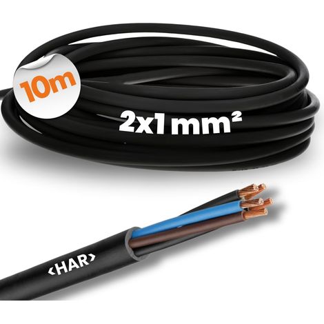 LAPP 1600204 H05RR-F - CÂBLE EN CAOUTCHOUC FLEXIBLE SANS CONDUCTEUR DE PROTECTION - 10 M - CÂBLE EN CAOUTCHOUC FIN POUR L'INTÉRI