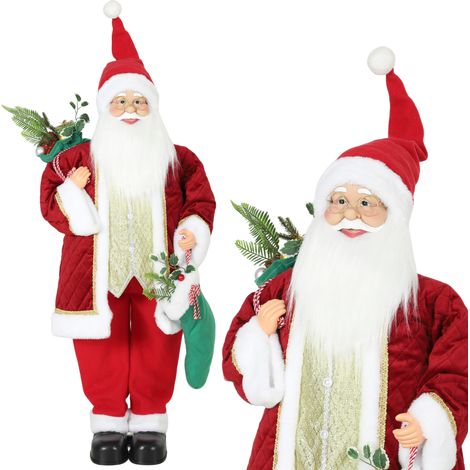 HOMCOM 4ft Christmas Singing Dancing Santa Claus with Stocking, Sack (1/5)