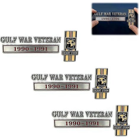 Insigne métallique commémoratif de la guerre du Golfe (1990-1991) et de l'opération Tempête du désert, autocollant 3D pour pare-chocs de véhicule. (1/5)