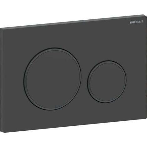 Plaque de commande WC GEBERIT DUOFIX Sigma 20 – Noir mat – Montage sans outil – Système de chasse d'eau à 2 boutons – Matériau synthétique durable (1/5)