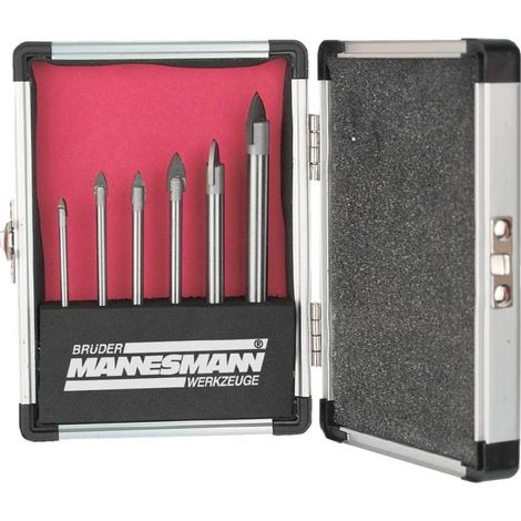 Brüder Mannesmann M54806 Kit punte da vetro e piastrelle 6 parti 3 mm, 4 mm, 5 mm, 6 mm, 8 mm, 10 mm Alberino cilindric (1/3)
