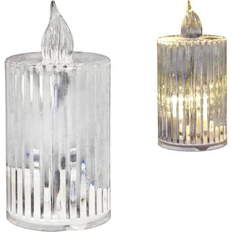 Inserto de acrílico transparente para velas sin llama, compatible con velas LED, 6 cm. (1/5)