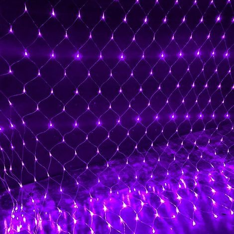Guirlande Lumineuses Filet,672 LED Filet Lumineux 6M X 4M 8 Modes énergie étanche,Dimmable pour Chambre Noël Mariage Soirée Maison Jardin,Violet