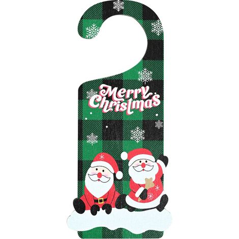 Ornement En Bois - Panneau Décoratif Porte Intérieure Extérieure - Motif Noël Halloween - Forme Ronde - 1 Pièce (1/2)