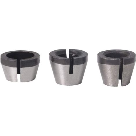 CCYKXA 3-teiliges Spannzangenset, Graviermaschine, Spannzangenfutter-Adapter, Spannzangenfutter, 6,35 mm, 8 mm, 6 mm, für elektrische Schneidemaschinen, Fräserfutter