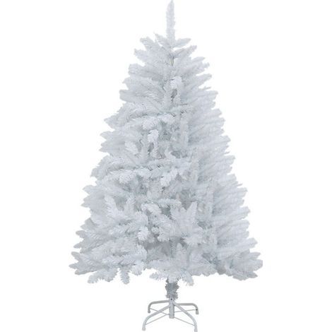 Sapin artificiel blanc de 60 cm, sapin de Noël blanc canadien à charnière de haute qualité, sapin blanc, léger, facile à assembler, avec support de sapin de Noël en métal (1/5)