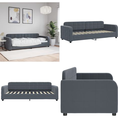vidaXL Tagesbett Dunkelgrau 80x200 cm Samt (1/5)