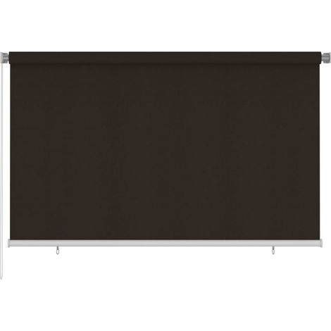 Store roulant d'extérieur 245 (l) x 140 (H) cm marron HDPE vidaXL