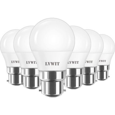 6.5W B22 Ampoules LED G45, Equivalente à 60W Ampoules Incandescentes, 2700K Blanc Chaud 806Lm, Non-Dimmable, Lot de 6 (1/5)