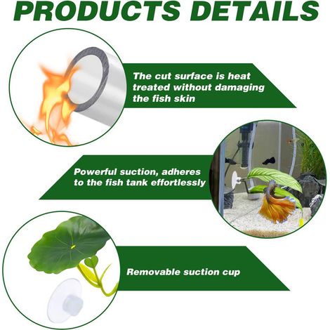 Lot de 5 Décorations pour Poisson Combattant Lit de Feuille de Betta et Tunnel de Repos Hamac d'Aquarium à Ventouse (1/5)