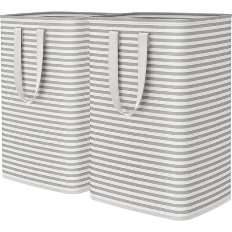 Set da 2 pezzi: grande cesto portabiancheria pieghevole, cesto portabiancheria impermeabile autoportante con comoda maniglia, ideale per lavanderia, camera da letto, L - 2 pezzi (1/4)