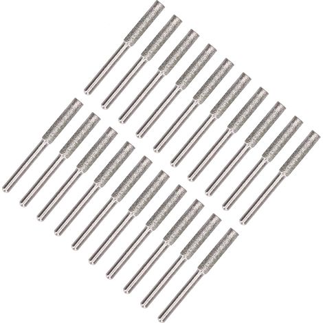 Lot de 20 meules à aiguiser pour scie à chaîne, fraise rotative en émery revêtue Ti, accessoire affûtage pour touret électrique, 4 mm, argent (1/5)