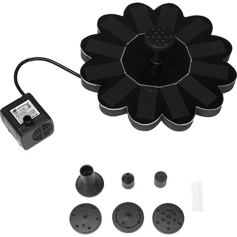 Fontaine À Énergie Solaire Pompe À Eau Bain d'oiseaux Flottant Jardin Étang Piscine Réservoirs De Poissons pour Arroseurs De Jardin - avec Piles (1/5)