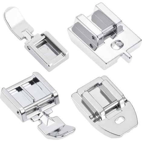 Set di 4 piedini per cerniere invisibili - 4 accessori perfetti per macchine da cucire Brother, Singer e altre con attacco basso (1/5)