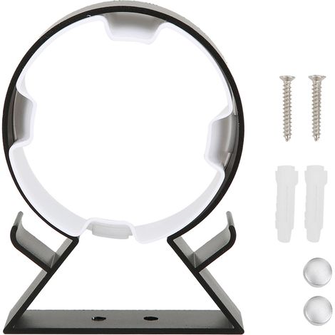 Support pour sèche-cheveux en aluminium sans trous, accessoire de rangement léger (9482BS, noir mat) (1/5)
