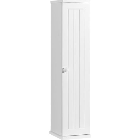 Armadietto porta carta igienica e fazzoletti con mensole smontabili, Armadietto verticale fessura in alto Bianco (1/4)