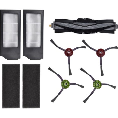 Ortviai Kit de Brosses et Filtres pour Aspirateur Robot Ecovacs DEEBOT X1 Omni – Brosse Centrale + 4 Brosses Latérales + 2 Filtres (1/4)