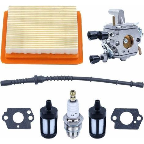 Pour Stihl FS120 FS200 FS020 FS202 FS250 FS300 FS350 Débroussailleuse Carburateur Kit Joint + Filtre À Air et Filtre À Carburant + Tuyau De Carburant + Bougie (1/5)