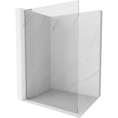 Mexen Kioto L Duschwand Walk-in 85 x 200 cm, transparent, gebürstetes Nickel - 800-085-103-97-00