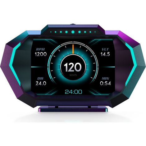 Affichage tête haute OBD2 GPS – Jauge de vitesse numérique – Alarme de survitesse – Écran LCD couleur 3,5 pouces – Compatible véhicules après 2009 – Curconsa (1/5)