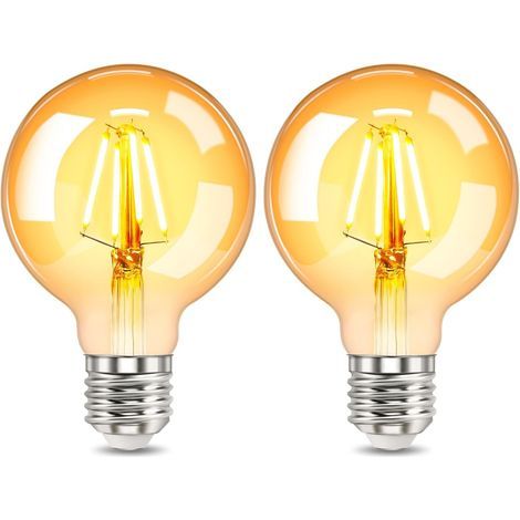 Bombilla LED regulable vintage E27 de 4W G80, 220-240V, 400LM blanco cálido, equivalente a una bombilla incandescente de 40W, bombilla LED decorativa retro de filamento ámbar para cafeterías y restaur (1/5)