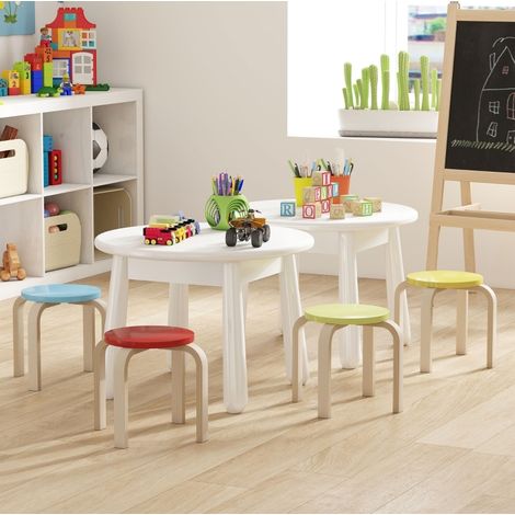 chaise bois siège empilable lot 4 multicolore 30 cm OKMYHOME (1/4)