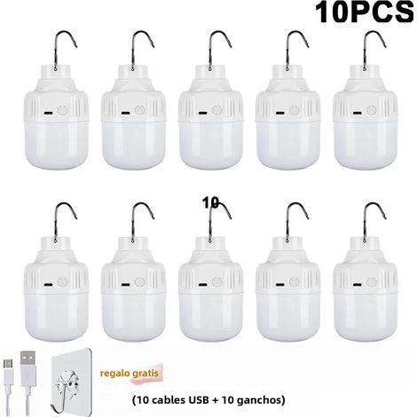 (10 lampes LED d'extérieur rechargeables par USB, 80 W, avec crochet) (1/5)
