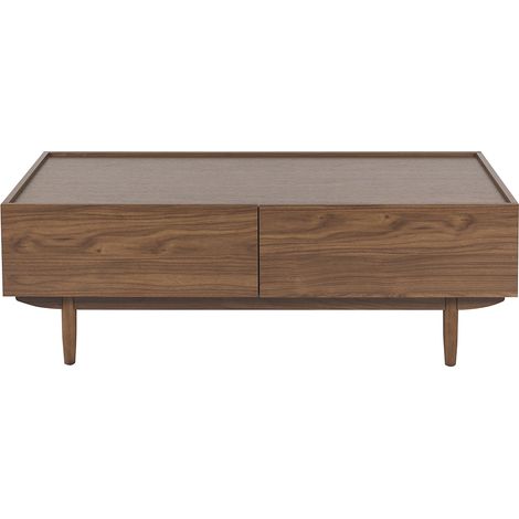 Couchtisch mit Schubladen aus dunklem Holz B120 cm SANAA