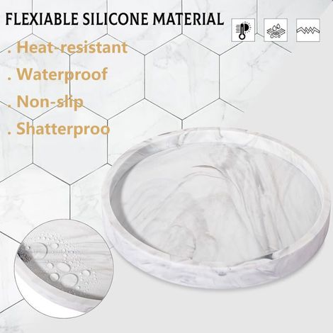 Silicone round storage tray bathroom storage box kitchen multi-purpose seasoning storage rack 23cm (1/5)