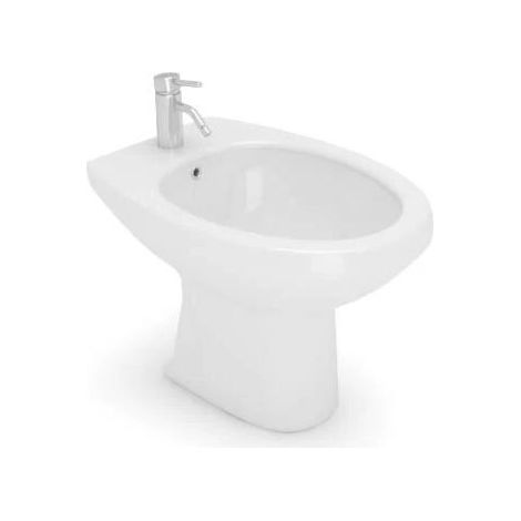 Bidet a terra bianco in ceramica 52x37  modello Donatello New, (1/4)