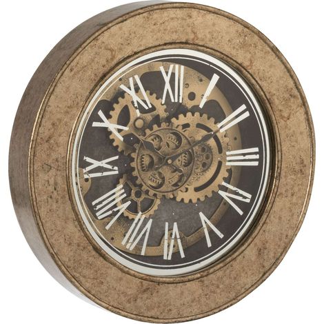 Horloge murale Ronks en Bois - Doré, ébène, blanc (1/5)
