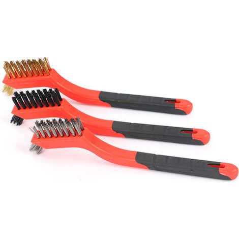 Vente directe d'usine de mini brosses de nettoyage double face en fil d'acier inoxydable et nylon de 18 cm (7 pouces) pour le nettoyage et l'élimination de la rouille, brosse à dents industrielle en f (1/5)