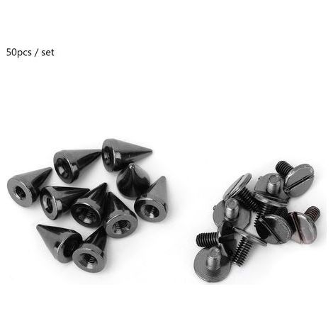 50 Punk-Nieten 7x10mm Kugelnieten für Leder DIY Kleidungsdekoration (Metallfarbe) (1/5)