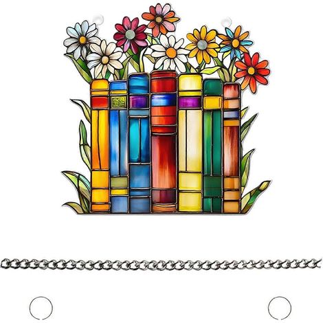 Décorations de fenêtre multicolores livres sculpture de fleurs plaque colorée 2D plastique plat cadeau de Noël multicolore - 7 (1/4)