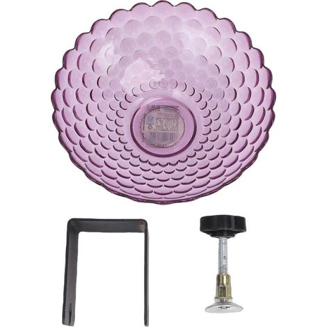 Bain pour Oiseaux Monté Support Fixation Sans Outils 17.5x13cm Plastique Acier Détachable 3 Pièces Noir Decor Jardin (1/5)