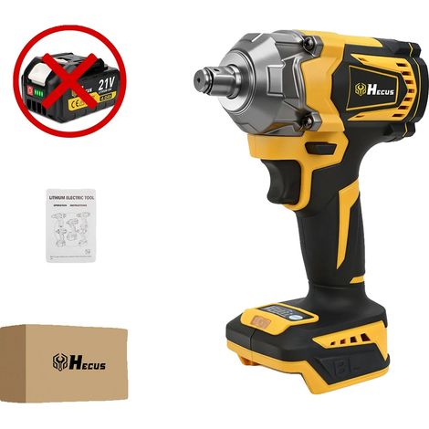 Llave de impacto, 1200 Nm de par, motor sin escobillas, sin batería, sin enchufe, enchufe europeo de 100V-240V. (1/2)