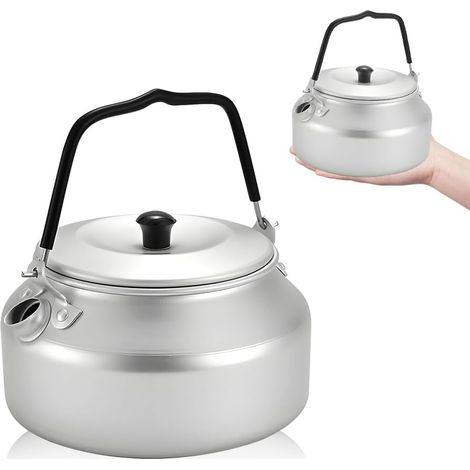 Bouilloire à sifflet Creamy Home - Série Classique - 2,5 litres - 1 pièce - Acier inoxydable avec poignée imitation bois - Compatible gaz, électrique et induction - Crème (1/5)