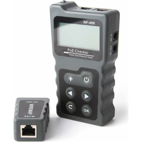 JKWG Testeur de câble Mètre Hancaner Testeur de câble réseau Testeur de câble patch RJ45 Testeur de réseau LAN Testeur de ligne Testeur de câble réseau Ethernet Vérificateur PoE (1/5)