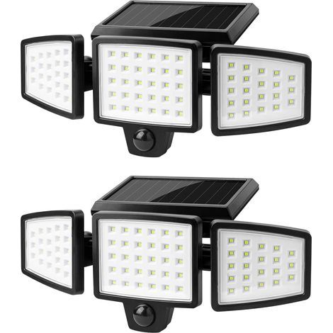 Foco solar con sensor de movimiento, 74 LED – 1000 lúmenes, 6500K – Resistente al agua IP64 – Alcance de hasta 25 m² – Ángulo de detección de 120° – 1000 lm (1/5)