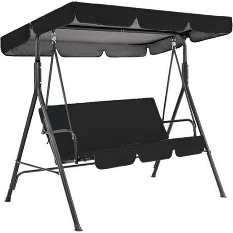 Housse de balancelle d'extérieur 210D / Toit de balancelle de terrasse – Toit pour modèle 3 places : 164 x 114 x 15 cm (1/4)