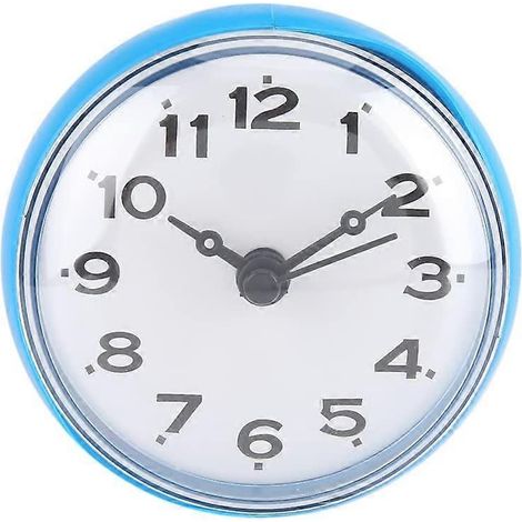 Mini horloge murale étanche avec ventouses pour salle de bain, cuisine, salon, chambre (1/5)