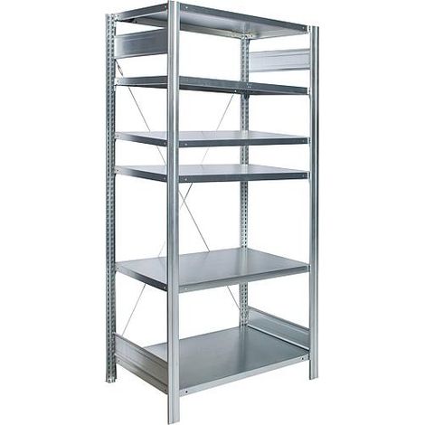 Etagère BERT emboîtable, 6 tablettes acier, charge par tablette 2000Kg, 2500x875x400 mm (1/3)