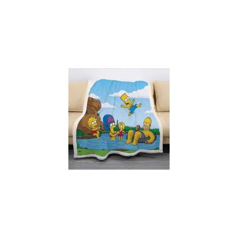 1 Simpsons-Decke, extraweiches Fleece, leichte Mikrofaser, kultiges Design, für Erwachsene und Kinder, 60 x 120 cm (1/5)