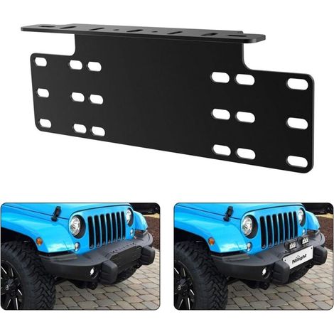 Support de montage universel pour plaque avant en acier robuste pour lampes de travail LED tout-terrain, barres d'éclairage, garantie 2 ans, noir (1/4)