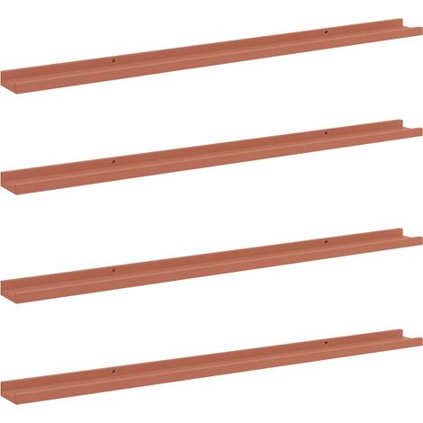 vidaXL Scaffale da parete 4 pcs Rosso 115 x 9 x 3 cm Legno multistrato