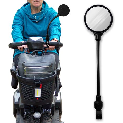 Espejo retrovisor ajustable: accesorio de movilidad con rotación de 360° para sillas de ruedas y scooters eléctricos: un compañero para una visibilidad óptima para las personas mayores y los adultos m