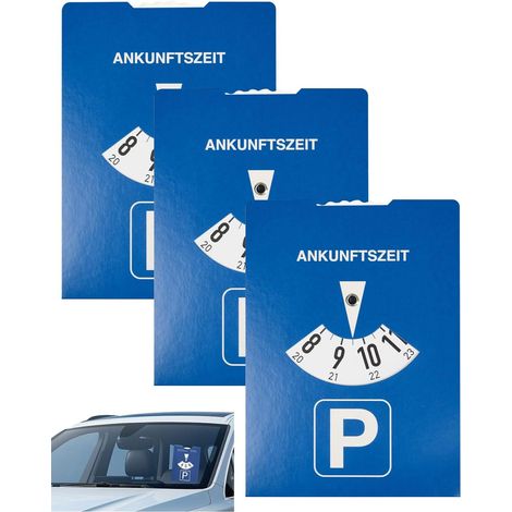 3Pcs Disque de Stationnement en Papier Souple Bleu, Disque Stationnement, Grand Modèle 11x15cm pour Zone Bleue Européenne, Disque de Stationnement, Horodateur Manuel (1/5)