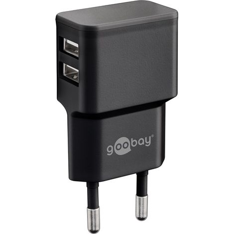 GOOBAY USB-Lader 44951, 2-fach, 2,4 A, 12 W, schwarz (1/4)