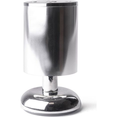 Pata redonda de aluminio, regulable, modelo 413, con acabado cromo brillo, ø50 x 100/105 mm